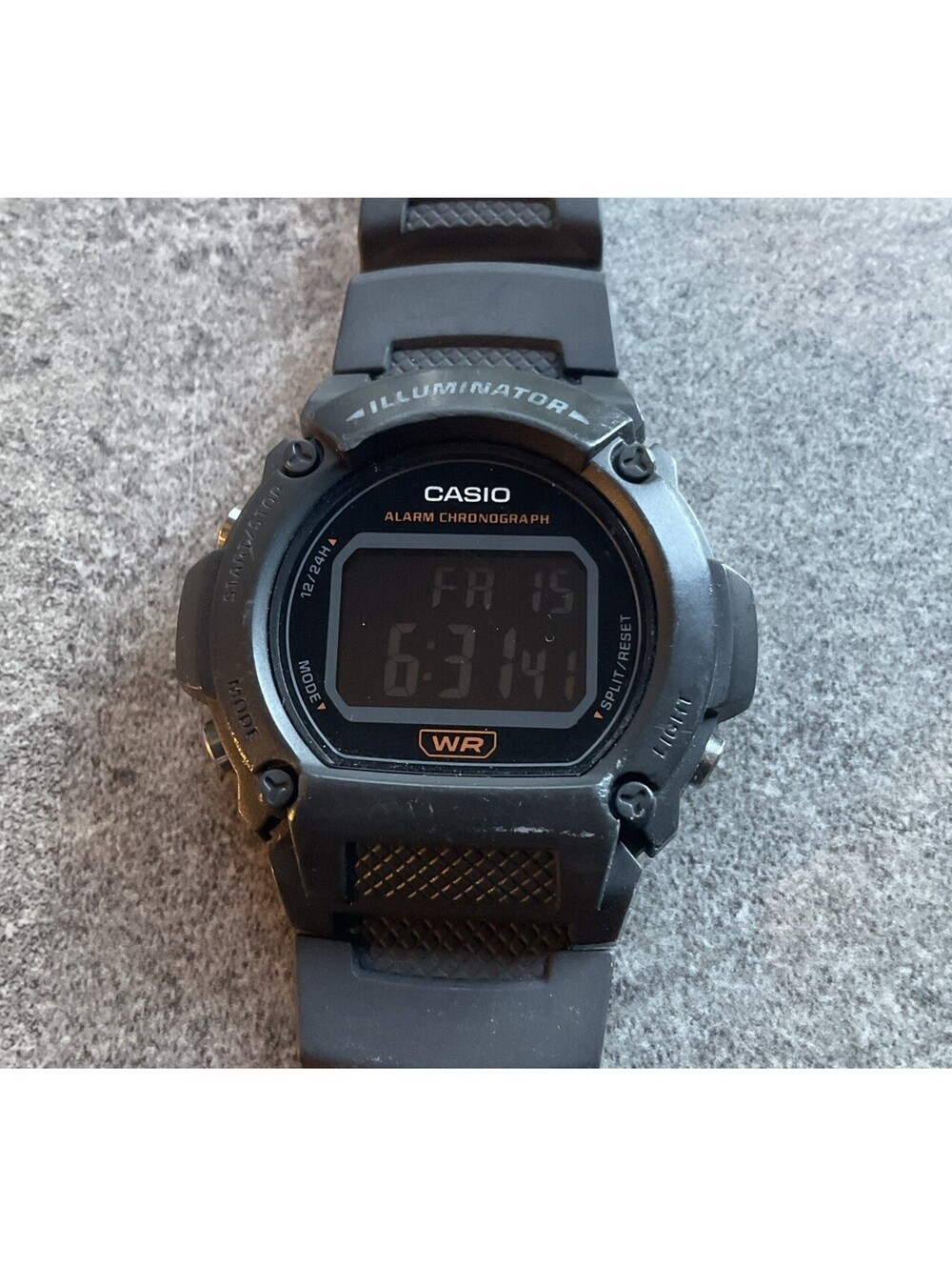 Casio W219H-8BV,   Chronograph Watch, Black Resin Strap, Alarm, Illuminator, A6